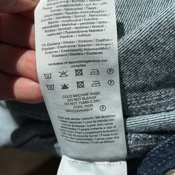 Only Blue Denim Button Snap Down Dress Dark Blue Long Sleeves Size Small - Picture 11 of 12